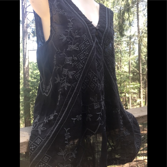 Free People gray on gray light weight tank top tunic ,HPx5 - Picture 11 of 11